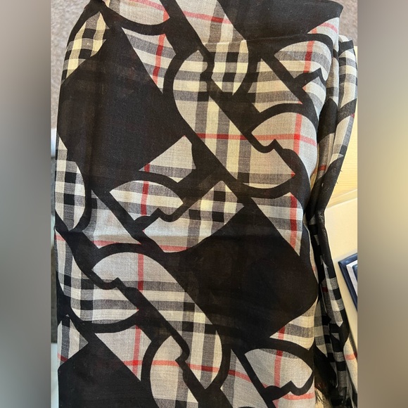 Burberry Giant Square Check Gauze Scarf - Picture 5 of 9